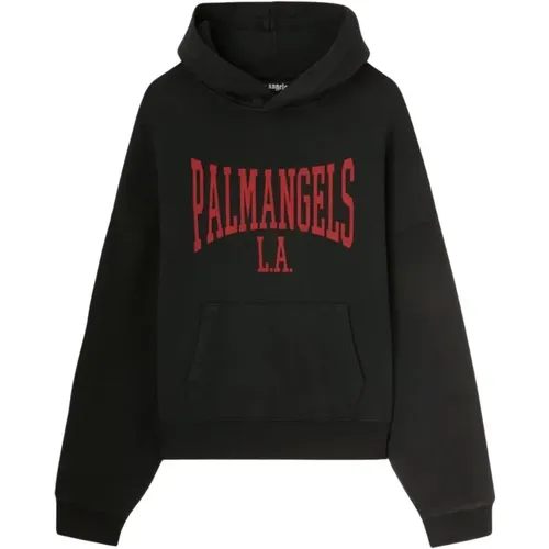 Schwarzer Hoodie mit College-Print , Herren, Größe: L - Palm Angels - Modalova