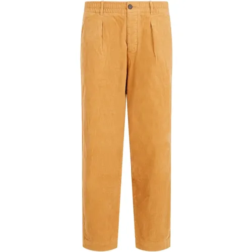 Corduroy Pleated Track Pants Nude Neutrals , male, Sizes: W32 - Universal Works - Modalova