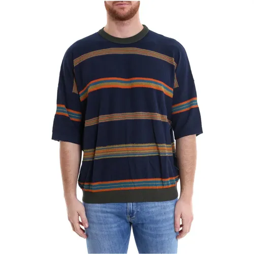 Multicolor Ribbed Cotton T-Shirt , male, Sizes: M, XL, S, L - Roberto Collina - Modalova