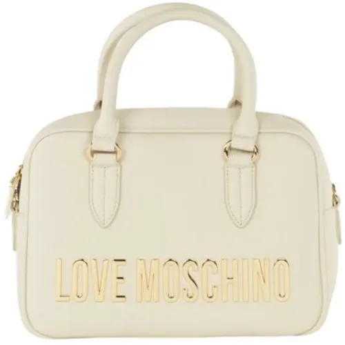 Handbags, female, , Size: ONE SIZE Gray PU Shoulder Bag - Love Moschino - Modalova