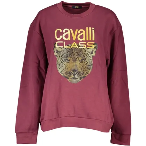 Sweatshirts, male, , Size: M Fleece Sweatshirt with Logo Print - Cavalli Class - Modalova