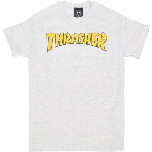 T-Shirts, unisex, , Size: XL Logo Tee Ash Grey Short Sleeve - Thrasher - Modalova