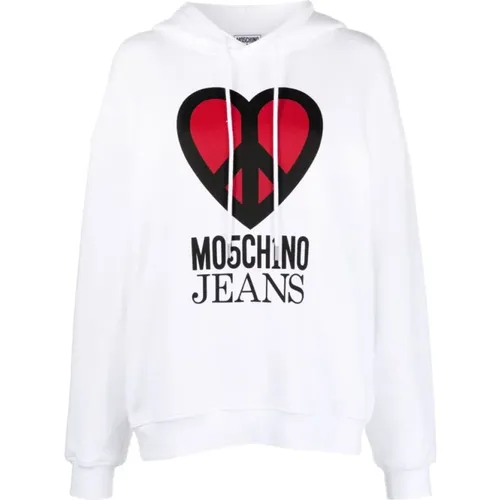 Sweatshirt mit Kapuze und Grafikdruck , Damen, Größe: S - Moschino - Modalova
