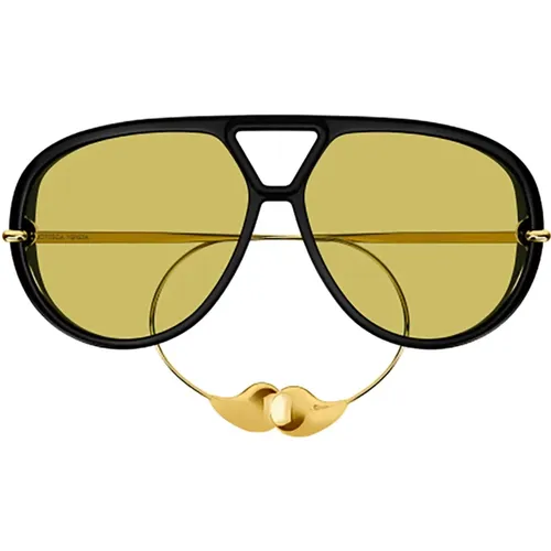 Schwarze Sonnenbrille für Frauen - Bottega Veneta - Modalova