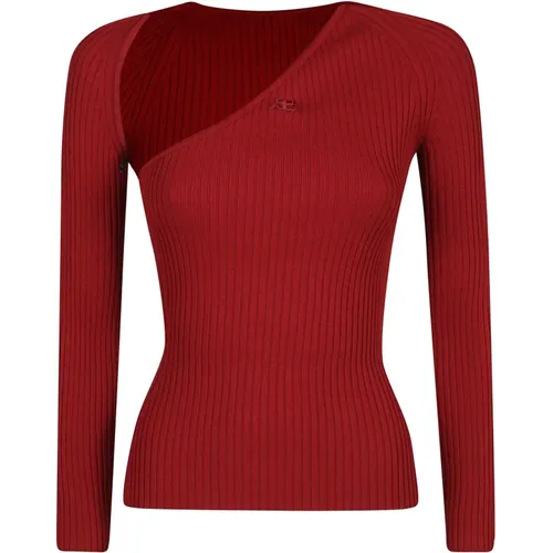 Rib Knit Top , female, Sizes: S, M, L - Courrèges - Modalova