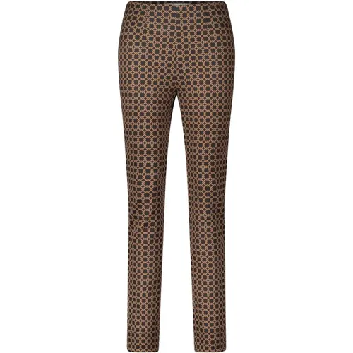 Gemusterte Slim Fit Hose , Damen, Größe: M - RAFFAELLO ROSSI - Modalova