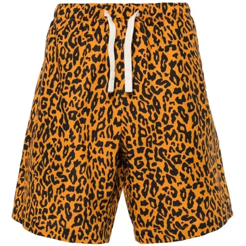 Leopardenmuster Shorts , Herren, Größe: L - Palm Angels - Modalova