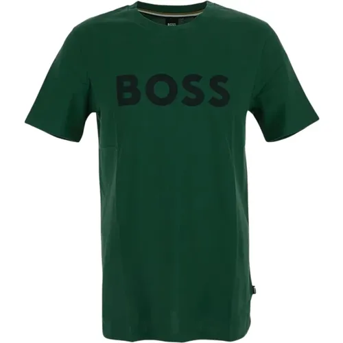 Cotton Boss Logo Tee , male, Sizes: M, S, XL, L, 2XL - Hugo Boss - Modalova