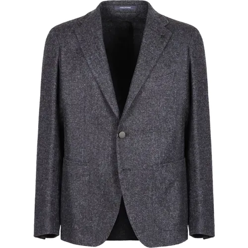 Herringbone Tweed Blazer , Herren, Größe: L - Tagliatore - Modalova