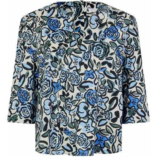 Blue Bonnet Loose Fit Top with ¾ Sleeves , female, Sizes: 2XL, XL, L, S, M - Masai - Modalova