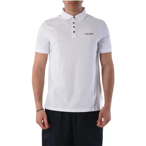 Cotton Polo Shirt with Buttoned Collar , male, Sizes: 2XL, M, L, XL, S - Armani Exchange - Modalova