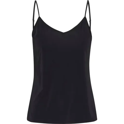 Schwarze Slip-Top-Bluse , Damen, Größe: L - Cream - Modalova