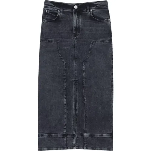 Dunkelgraue Denim Maxi-Rock , Damen, Größe: 2XS - pinko - Modalova