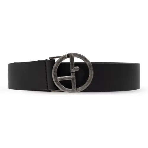 Belts, male, , Size: 100 CM Leather belt - Giorgio Armani - Modalova