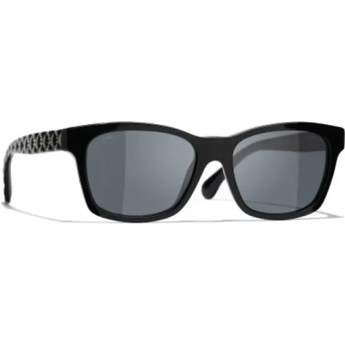 Schwarze Sonnenbrille mit Originalzubehör , Damen, Größe: 56 MM - Chanel - Modalova