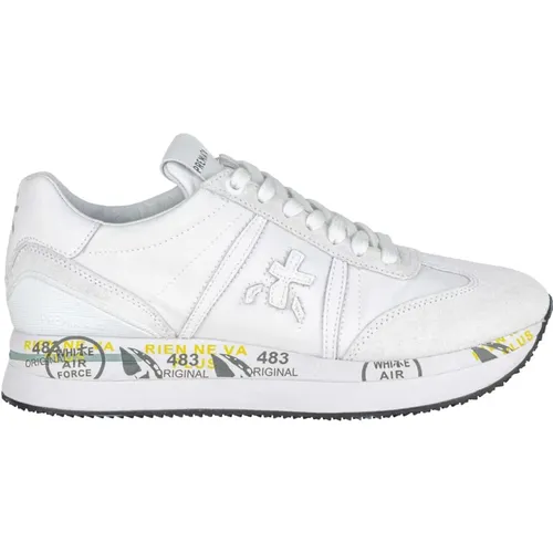 Weiße Technische Stoff Sneakers , Damen, Größe: 36 EU - Premiata - Modalova