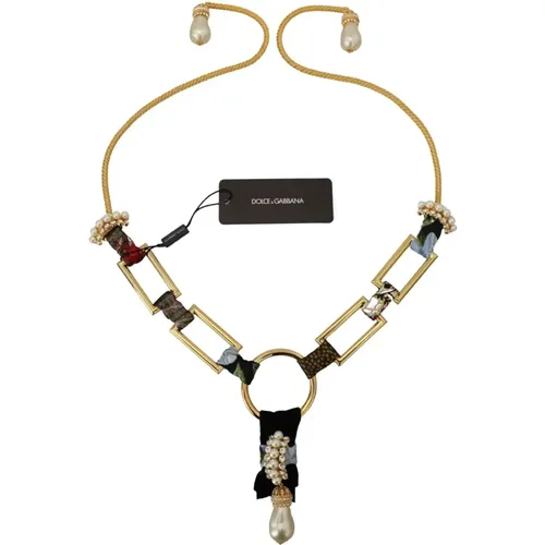 Opulent Gold Brass Bead Necklace , female, Sizes: ONE SIZE - Dolce & Gabbana - Modalova