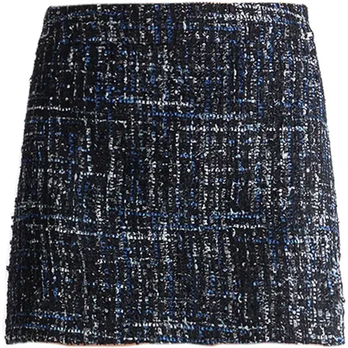 Schwarzer Boucle Mini Rock Elegant Feminin , Damen, Größe: S - Liu Jo - Modalova