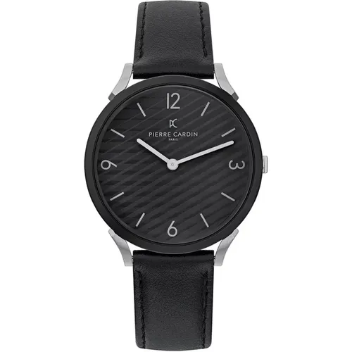 Watches, male, , Size: ONE SIZE Leather Analog Watch - Pierre Cardin - Modalova