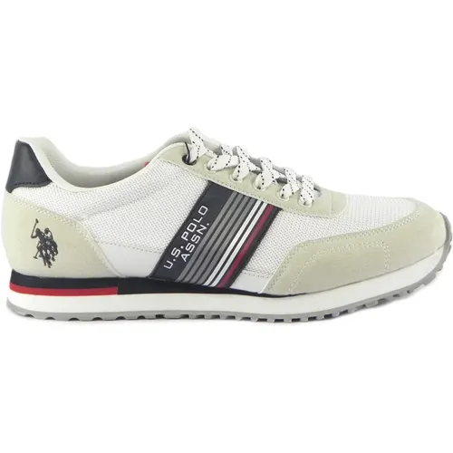 Weiße Sneakers Klassischer Stil , Herren, Größe: 45 EU - U.S. Polo Assn. - Modalova