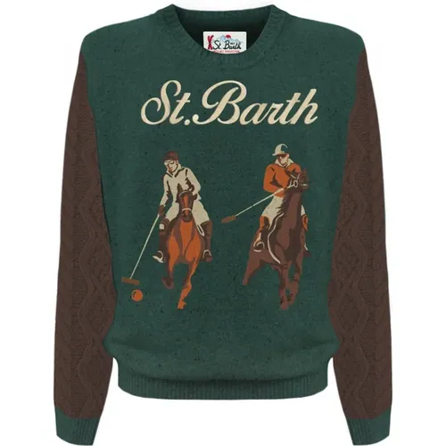 Round-neck Knitwear, male, , Size: XL Her0001 - 10838E.horse Sweaters - MC2 Saint Barth - Modalova