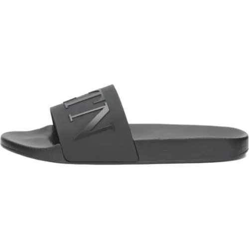 Vltn Logo Embossed Rubber Sandals , male, Sizes: 6 UK, 7 UK - Valentino Garavani - Modalova