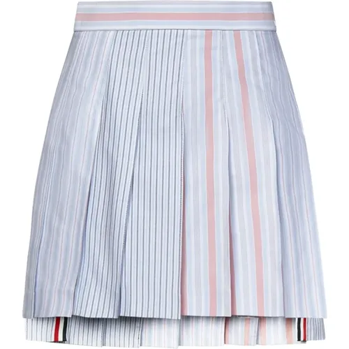 Patchwork Oxford Cotton Mini Skirt , female, Sizes: S, XS - Thom Browne - Modalova
