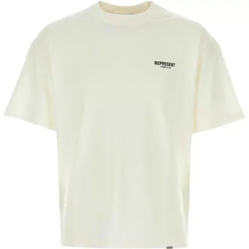 Weiße Baumwoll-T-Shirt , Herren, Größe: XL - Represent - Modalova