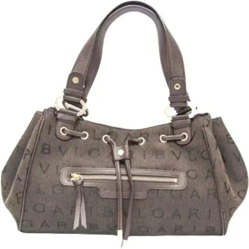 Pre-owned Shoulder Bags, female, , Size: ONE SIZE Pre-owned Canvas handbags - Bvlgari Vintage - Modalova