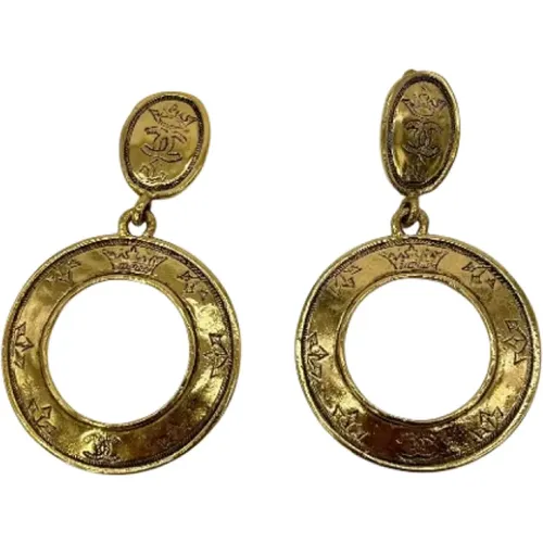 Pre-owned Gold earrings , female, Sizes: ONE SIZE - Chanel Vintage - Modalova