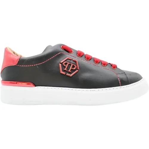 Schwarze und Rote Metall Sneakers , Herren, Größe: 42 EU - Philipp Plein - Modalova