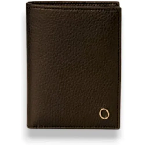 Wallets & Cardholders, male, , Size: ONE SIZE Vertical Leather Wallet with Silver Metal Inserts - Orciani - Modalova