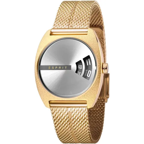 Gold Edelstahl Analog Damen Uhr - Esprit - Modalova