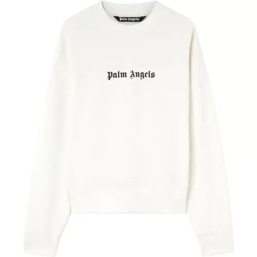 Logo Print Crew Neck Sweatshirt , male, Sizes: M, S, XL, L - Palm Angels - Modalova