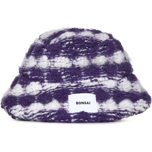 Hats, male, , Size: ONE SIZE Purple Knitted Fisherman Hat - Bonsai - Modalova