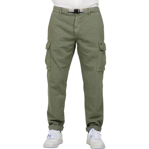 Straight Trousers, male, , Size: XL Cargo pants with buckle in cotton hemp - Mason's - Modalova