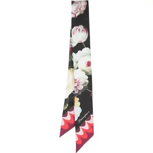 Seidenschal mit Blumenmuster , Damen, Größe: ONE Size - Dolce & Gabbana - Modalova