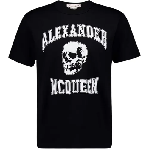 T-Shirts, male, , Size: S Skull Logo T-Shirt - alexander mcqueen - Modalova