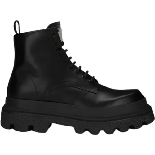 Trekking Calf Leather Boot , male, Sizes: 11 UK, 9 1/2 UK, 10 1/2 UK, 8 UK, 8 1/2 UK, 9 UK, 10 UK, 12 UK - Dolce & Gabbana - Modalova