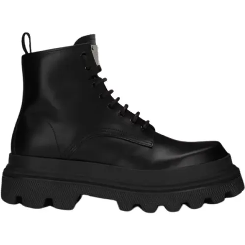 Trekking Calf Leather Boot , male, Sizes: 11 UK, 9 1/2 UK, 10 1/2 UK, 8 UK, 8 1/2 UK, 9 UK, 10 UK, 7 UK, 6 UK, 12 UK - Dolce & Gabbana - Modalova