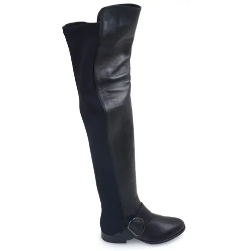 Dallas Leather Boot with Neoprene , female, Sizes: 7 UK, 4 UK, 6 UK, 3 UK - pinko - Modalova