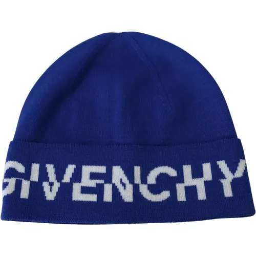 Beanies, unisex, , Size: ONE SIZE Chic Cobalt Wool Beanie with Logo Detail - Givenchy - Modalova