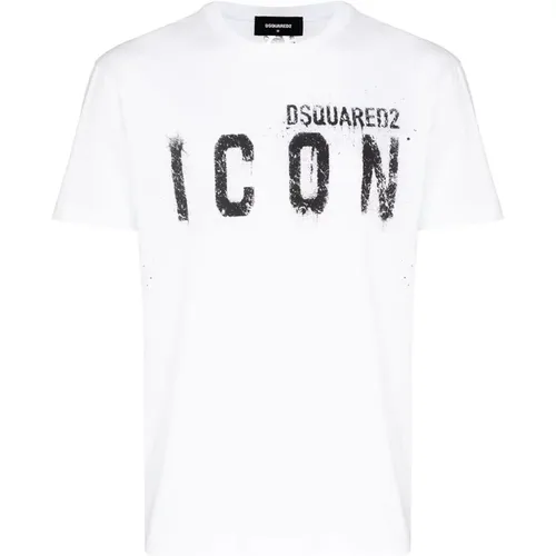 Spray Icon Print T-shirt , male, Sizes: M, XL, 2XL, XS - Dsquared2 - Modalova