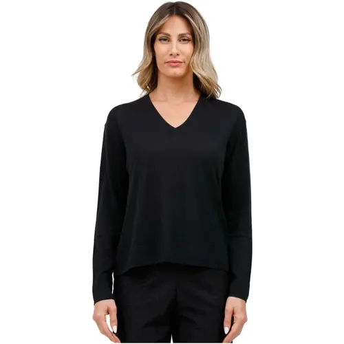 V-neck Knitwear, female, , Size: L Silk and Cotton V-neck Sweater - Max Mara - Modalova