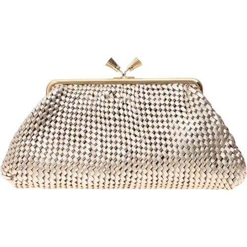 Gold Capra Leather Evening Bag , female, Sizes: ONE SIZE - Anya Hindmarch - Modalova