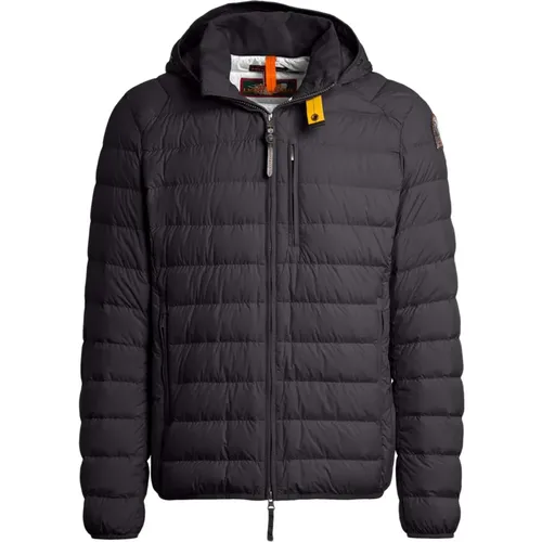 Winter Jackets, male, , Size: M Grey Down Jacket with Hood - Parajumpers - Modalova