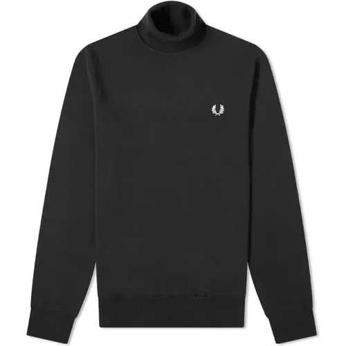 Turtlenecks, male, , Size: 2XL Roll Neck Merino Wool Jumper - Fred Perry - Modalova