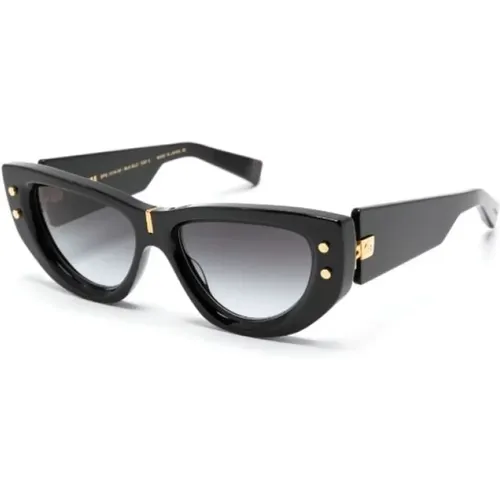 Schwarze Sonnenbrille mit Originalzubehör , Damen, Größe: 55 MM - Balmain - Modalova