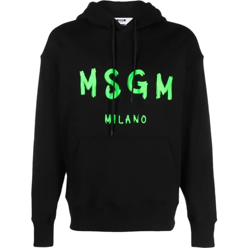 Logo Sweatshirt with Hood , male, Sizes: M, L, S - Msgm - Modalova