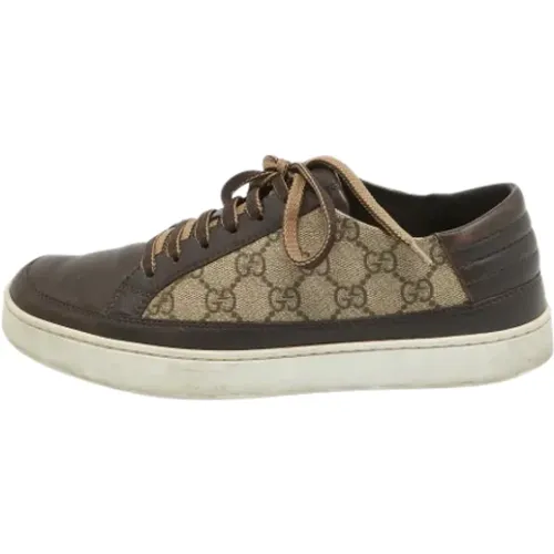 Pre-owned Coated canvas sneakers , male, Sizes: 6 1/2 UK - Gucci Vintage - Modalova